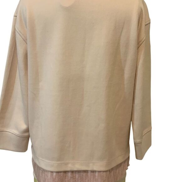 J. Crew Blush Pink Sequin-Trim Sweatshirt B7027 S Small - Picture 7 of 11